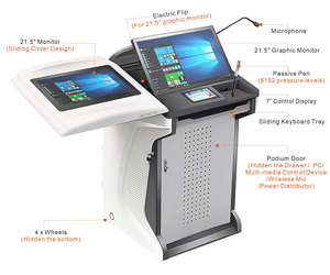 Đa phương tiện rostrum Bục Giảng Tương tác Thiết kế trường học kỹ thuật số thông minh giảng dạy bục với duy nhất 4k 23.8inch màn hình cho giáo dục - Product Image 6