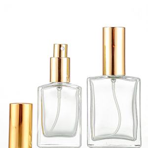 In Stock 30ML 50ML 100ML Glass Luxury Flat Square Transparent Perfume Spray Bottle With Screw Lid for <strong>Pefume</strong> <strong>Packaging</strong> Wholesale - Product Image 2