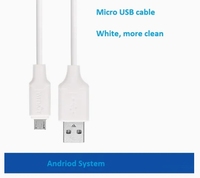 Câble Micro USB en gros, accessoires pour téléphones portables, câble de données blanc et noir