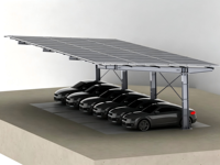 Solutions solaires pour parkings commerciaux, structure imperméable, conception personnalisée, système d'installation photovoltaïque BIPV pour abri de voiture solaire