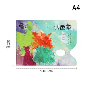 WEIZHUANG 36 fogli/tampone tavolozza di vernice artistica 60gsm A4 usa e getta strappo tavolozza di carta vernici miscelazione lavaggio tavolozza libera