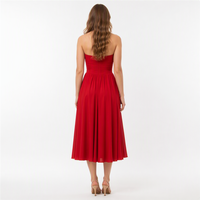 Robe décontractée pour femme, sans bretelles, sans manches, mi-longue, en rayonne 200 GSM, coupe trapèze, respirante, évasée, avec logo personnalisé, OEM