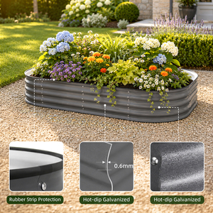 Jardinera Rectangular Grande de Acero ZAM Personalizada, 47"x35"x12" (Altura 30cm), Jardinera Elevada para Vegetales de Exterior - Product Image 2