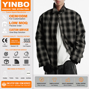 <span class=keywords><strong>Camicia</strong></span> <span class=keywords><strong>Giacca</strong></span> Oversize da Uomo a Quadri Nera e <span class=keywords><strong>Bianca</strong></span> in Flanella, Manica Lunga con Bottoni, 100% Cotone, Vestibilità Ampia, Stile Streetwear - Product Image 1