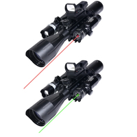 Kit de visée optique étanche haute magnification 4-12X50IR + HD101 + JG9Red + Lampe torche laser rouge-vert à point rouge