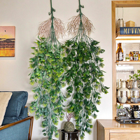 Feuilles d'eucalyptus artificielles, vigne de lierre verte, plantes vertes pour la maison, série de plantes suspendues pour jardin et mariage