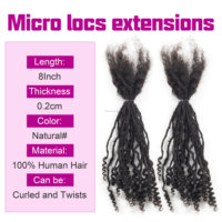 Locs Ricci Fini da 8 Pollici 0,2 cm Naturali #   Estensioni Dreadlocks Bionde Fatte a Mano per Saloni e Vendita all'Ingrosso