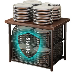 Coffee Machine Riser Desktop <b>Shelf</b> Workstation Break Room <b>Storage</b> <b>Basket</b> Sideboard Tiered Rack Tea Bag Holder Multifunctional - Product Image 1