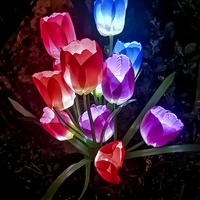 Lampes solaires LED en forme de tulipe pour jardin, lampes décoratives imperméables pour allée extérieure