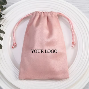 Pochette en velours de sécurité écologique de haute qualité avec cordon de serrage - Fond rond, logo personnalisé imprimé pour l'emballage de bougies et de cosmétiques - Product Image 5