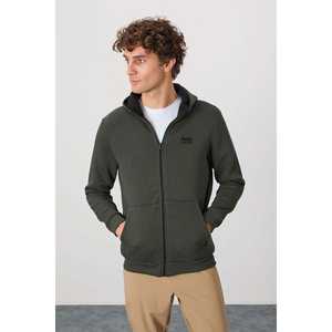 Sweat-shirt à capuche pour homme Hector, 100% coton, French Terry, manches régulières, kaki, 88139 - Product Image 6