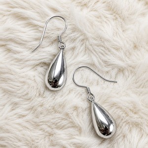 Ear enlace oem odm Wholesale Silver Plated Smooth Teardrop Dangle <b>Earrings</b> Polished Metal <b>Hook</b> Drop <b>Earrings</b> For Women - Product Image 3