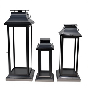 Trending Stainless Steel Metal Design Rectangular Lantern Durable For Home Festival Decoration Candle Holder - Product Image 2
