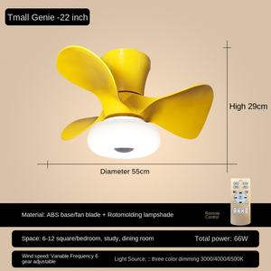 Télécommande moderne pour balcon intérieur et extérieur Éclairage noir Lumière LED Ventilateurs de plafond extérieurs - Product Image 2