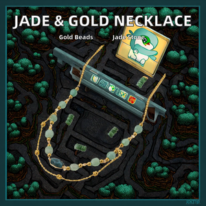 Collar de Jade Ajustable para Mujer con Cuentas Chapadas en Oro, Collar de Cuentas Moderno para Uso Diario - Product Image 2