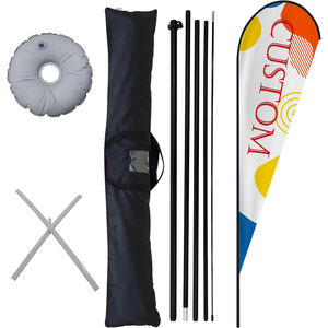 أعلام شاطئية من بانيركينج بأحجام 2.8 متر و4 متر و5 متر مع عمود وقاعدة مائية للدعاية والإعلان في الهواء الطلق، أعلام شاطئية مخصصة بشعار مطبوع على الوجهين - Product Image 2