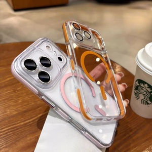 เคสโทรศัพท์ใสแบบแม่เหล็ก ปี 2025 สำหรับ iPhone 17 13 Pro Max 14 15 16 Plus พร้อมฟิล์มกระจกเลนส์กันกระแทก ป้องกันการตกกระแทก - Product Image 2