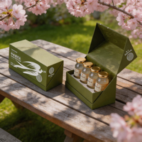 Boîte cadeau en papier rigide écologique de luxe personnalisée avec doublure en éponge pour l'emballage de compléments alimentaires en bouteille, tels que les nids d'oiseaux