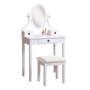 DB Moniys - Tocador Moderno de MDF Blanco con Espejo Iluminado y Taburete para Dormitorio - Product Image 6