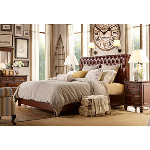 <span class=keywords><strong>Cama</strong></span> marrón tamaño Queen con botón, cabecero alto con mechones, mesitas de noche de madera maciza tapizadas en cuero PU, <span class=keywords><strong>cama</strong></span> de estilo suave - Product Image 3