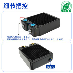 Radiateur de refroidissement à eau en cuivre Yingbo 120 mm, 45 mm d'épaisseur, 2 couches, pour remplacement de châssis - Product Image 1