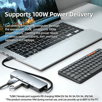 Hub USB C 5 en 1 de Aleación de Aluminio, Listo para Enviar, con Carga Rápida PD de 100W, 5 Puertos Tipo C USB 3.0 para PC, Laptop, Estación de Acoplamiento