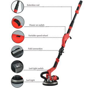 Burley vente en gros nouvelle ponceuse <span class=keywords><strong>à</strong></span> cloison sèche 110V <span class=keywords><strong>girafe</strong></span> électrique plafond <span class=keywords><strong>girafe</strong></span> pour mastic mur 225mm ponceuse <span class=keywords><strong>à</strong></span> cloison sèche - Product Image 5