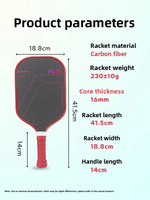 Ensemble de raquettes de pickleball en fibre de carbone T700 standard USAPA, noyau en nid d'abeille, cadre en fil de titane, raquette de pickleball professionnelle Omni