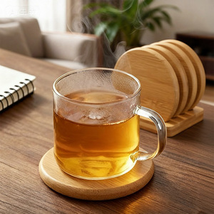 Posavasos de bambú y madera al por mayor, regalos de vajilla china, alfombrillas aislantes del calor, posavasos para mesa de comedor, platillos para té - Product Image 1