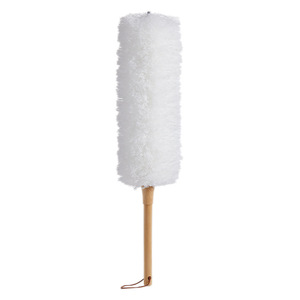 Plumeau à plumes avec manche en bois pliable pour le nettoyage en profondeur des fentes, outil de dépoussiérage domestique, blanc et gris - Product Image 4