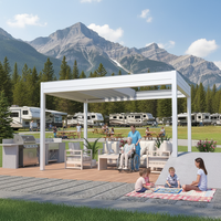 Pergola électrique en aluminium Sweet Home, toit rétractable motorisé à lamelles, auvent imperméable, ombrage LED, bioclimatique, télécommande