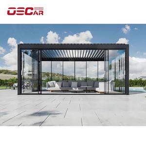 Motorlu su geçirmez Pergola biyoiklim alüminyum çerçeve 4X4 aşırı güverte bahçe veranda köy açık kullanım Pergola - Product Image 1