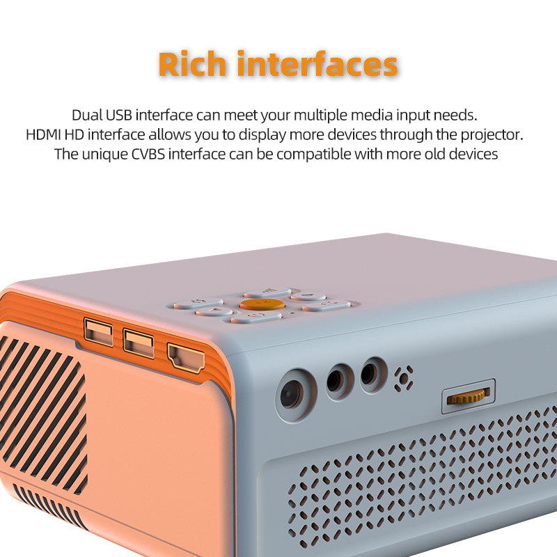 2022 new arrival E1 mirror wireless slim led high resolution multilingual home theater cinema education beamer projector