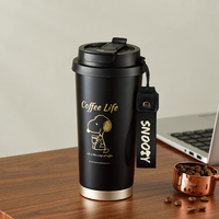 Gobelet à café Snoopys 500 ml en acier inoxydable 316 à double paroi, isolé sous vide, tasse de voyage portable