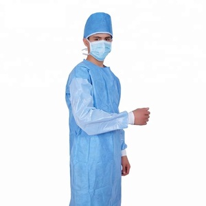 Không dệt dệt dệt kim Cuff bệnh viện SMS vô trùng y tế gia cố sergical dùng một lần áo choàng phẫu thuật - Product Image 3