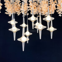 Lustre en spirale à 10 têtes en plastique pour mariage, accessoires de décoration pour lieux de réception, éclairage décoratif