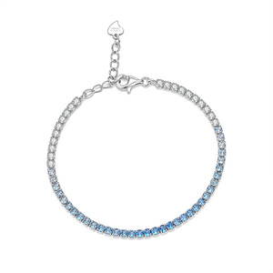 European American Fashion Advanced Sense <b>Cross</b>-Border Tennis Bracelet <b>Men</b> Women S925 Sterling Silver Zircon Trendy Fine - Product Image 4