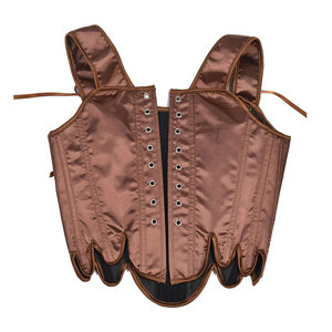 Corsé transpirable de encaje para mujer, top bustier con control firme, diseño renacentista de color liso con cordones - Product Image 6