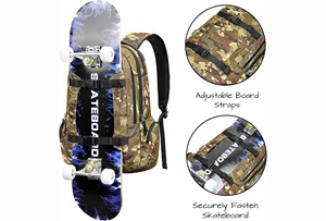 Échantillon gratuit Sac de skateboard pour homme tendance et cool de style urbain grande capacité en gros personnalisé Sac à dos de skateboard - Product Image 6