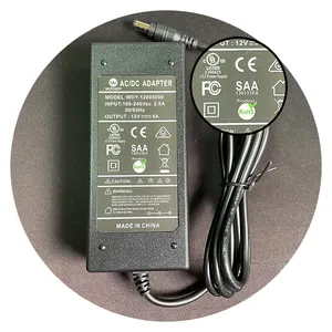 LED US AU UK Euro Plug 12V 100-24V 5A 60W 5.5X2.1 Male AC DC Transformer Switch Desktop Power Adapter