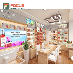 Contemporary Boutique Store <b>Led</b> <b>Lighting</b> Wall Display Unit Turnkey Solution Cosmetics Store Design - Product Image 2