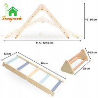 Cadre d'escalade en bois pliant intérieur pour tout-petits avec rampe Montessori Gym Structure de jeu et pour Pikler Triangle Set pour enfants