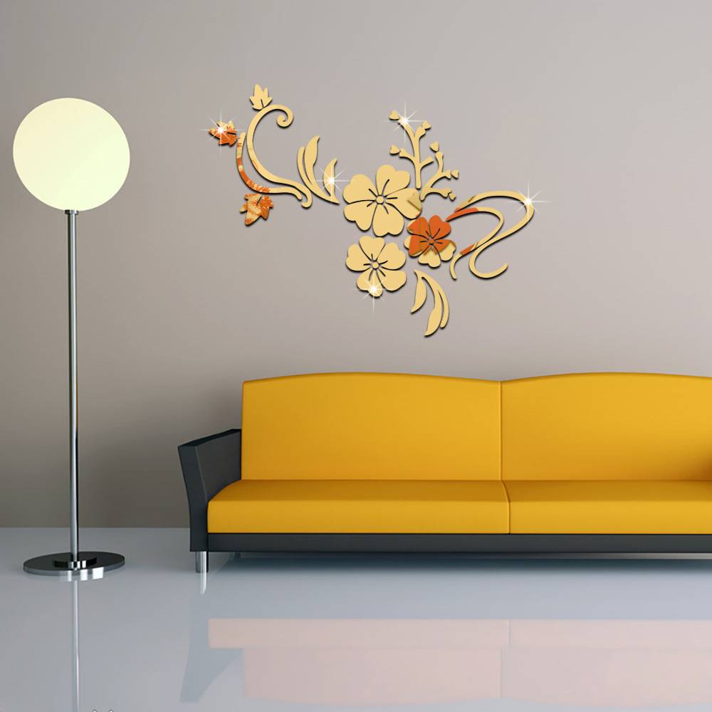 3D Rose Mirror Wall Stickers - Self-Adhesive Acrylic Mirror Flowers, Removable Decor For Living Room, Bedroom