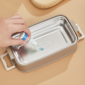 Boîte à lunch isotherme en acier inoxydable personnalisée de 1,2 L, portable, à 3 compartiments, hermétique, pour enfants et adultes - Product Image 5