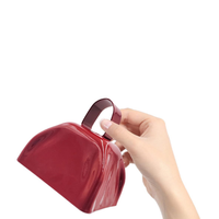 Grande cloche de vache promotionnelle pour célébration festonnée Instrument de percussion d'événement 3 pouces Cloche de vache rouge