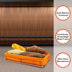 Nuovo Cestino Rettangolare in Metallo Rivestito in Tessuto per Pane e Fast Food, Contenitore per Conservazione Pane con Rivestimento in Tessuto - Product Image 3