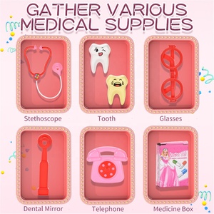 Jeu de faux outils médicaux en plastique pour enfants, jouet éducatif pour faire semblant, petits outils médicaux, ensemble pour filles - Product Image 4
