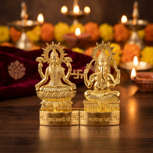 Estatua de Metal de Lakshmi Ganesha Moderna de 4 Pulgadas, Hecha a Mano, Dios Hindú, Regalo de Decoración para el Hogar, Cumpleaños, Pascua, Diwali, Pooja - Product Image 3