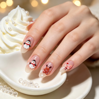 Autocollants pour ongles de Noël 5D autocollants en relief avec texture de Père Noël, de pain d'épices, d'élk et de flocon de neige, décorations pour manucure DIY