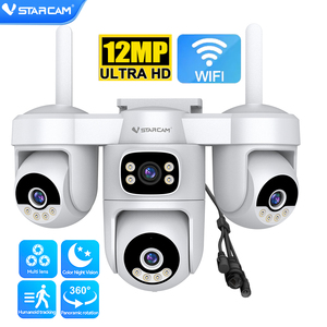 Caméra <span class=keywords><strong>de</strong></span> sécurité WiFi 12MP à 4 objectifs et écran quadruple Vstarcam O-KAM Pro avec suivi humain IA, caméra PTZ CCTV extérieure, vente en gros d'usine CS623FR - Product Image 1